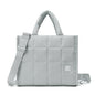 Quilted Crossbody Bags for Women,Puffer Weekender Overnight Bag,Purse Handbag Organizer,Small Tote Bags Shoulder Bag - color: Light Gray