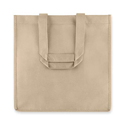True Wine Tote Bag with Dividers, 6 Bottle Carrier for Wines & Champagne Bottles, Perfect for Travel, Holiday, Birthday Party - color: Beige