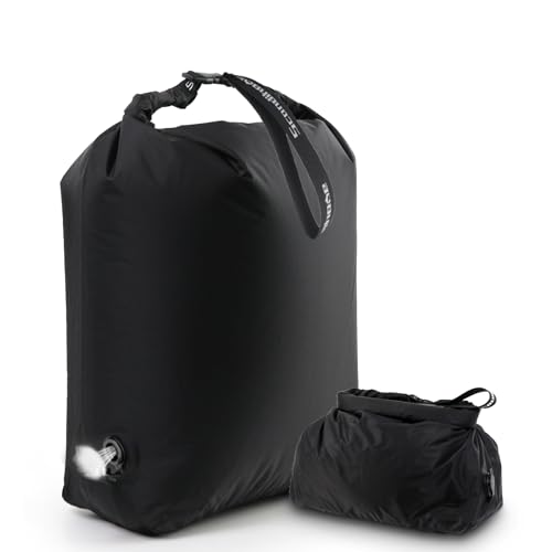 Travel Compression Laundry Bag, Pump-Free Vacuum Space Saver Bag for Dirty Clothes, Reusable Waterproof Wet Dry Bag, Travel Laundry Bag for Luggage, Packing, Suitcase (1 Pcs)（Black, L) - color: Black, size: 24" L * 16.9" W x 6.5" H