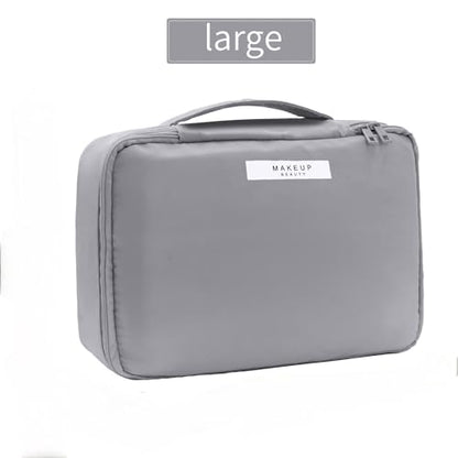 Queboom Travel Makeup Bag Cosmetic Bag Makeup Bag Toiletry bag for women and men (Grey) - color: Grey