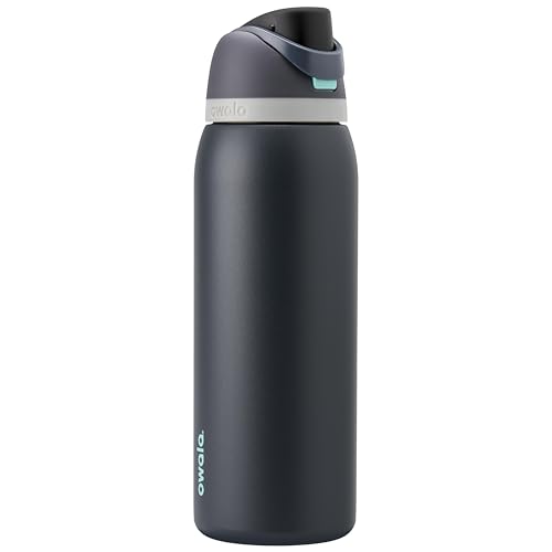 Owala FreeSip Insulated Stainless Steel Water Bottle with Straw for Sports and Travel, BPA-Free, 40oz, Foggy Tide - color: Foggy Tide, size: 40 Ounces