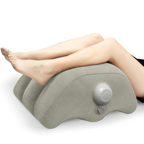 Inmoredo Inflatable Leg Elevation Pillow After Surgery, Wedge Leg Elevating Pillows for Injury Recovery, Blood Circulation, Swelling, Legs Support Cushion Knee Hip Ankles Pain