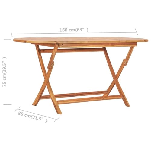 BOWERY HILL 9-Piece Solid Teak Wood Outdoor Dining Set, Natural Teak Finish, Folding Rectangular Table and 8 Chairs, Durable Water-Resistant Patio Furniture, Comfortable Seating for Garden or Terrace