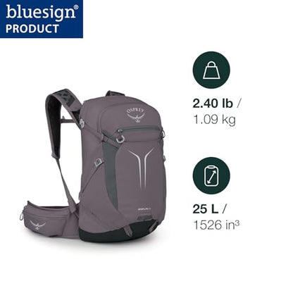 Osprey Sportlite 25L Lightweight Hiking Backpack for Men and Women - Everyday Hiking Bag - Travel Daypack, Extended Fit - color: Graphite Purple, style: 25l - Extended Fit
