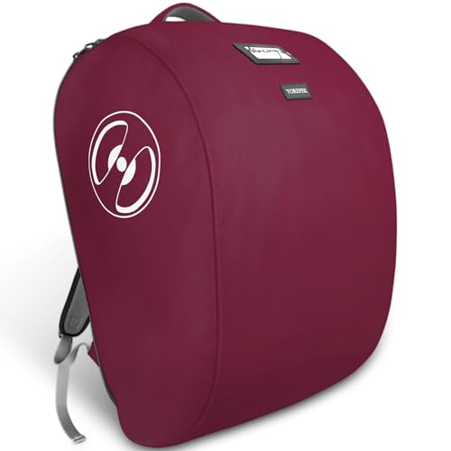 YOREPEK Padded Gate Check Stroller Bag Fits for Doona Car Seat Stroller with isofix Base, Sturdy Stroller Bag Backpack with Lockable Zipper, Foldable Stroller Cover for Airplane Travel, Wine Red - color: Wine Red, size: Large