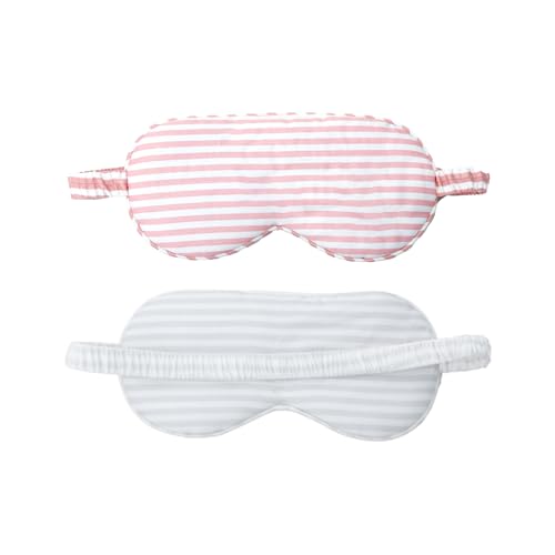 HBHLFZ Sleep Mask 2 Pack - Bamboo Viscose Fiber Sleeping Eye Mask - with Elastic Band/Headband - Comfort Sleeping Shade - for Nighttime Sleeping, Traveling & Napping（Light Pink，Silver） - color: Light Pink&silver