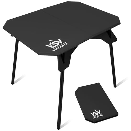 Ultralight Folding Camping Table - 2 Height Adjustable Portable Outdoor Picnic Beach Desk with Carry Bag,Compact for Backpacking,Camp,Travel,Patio - color: Black