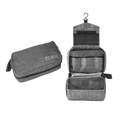 Travel toilet bag is used to store toiletries, Suitable for short-term travel use hanging toilet bag (Gray) - color: Gray