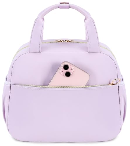 Bluboon Lunch Bag for Women, Insulated Lunch Tote with Shoulder Strap, Cute Large Lunch Box for Work, Teacher Nurse Lunch Cooler Bag for Office, Picnic, Travel (Purple) - color: Purple