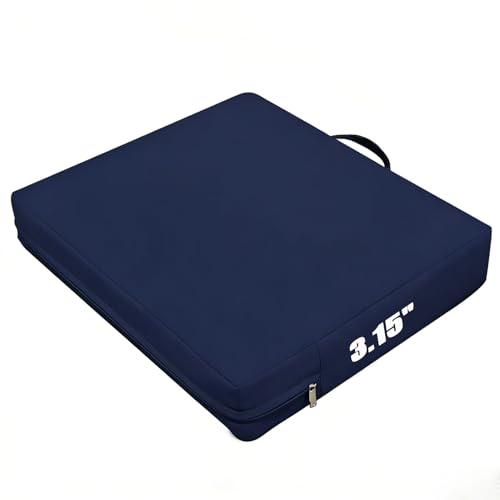 Stadium Seat Cushion 3.15 Inches Thick Portable with Handle Bleacher Cushions for Indoor Outdoor Events Waterproof Chair Pad - color: Blue 1pcs