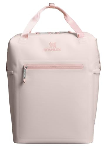 Stanley All Day Madeleine Backpack Soft Cooler 20 Can Cooler with Handle and Shoulder Straps Insulated Travel Bag with Zipper BPA-Free - color: Rose Quartz, style: Mini