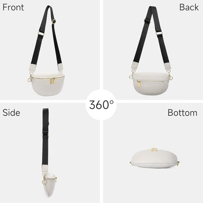 GAEKEAO Crossbody Bags for Women Fashion Sling Purse Fanny Pack Leather Belt Bum Bag Chest Shoulder Bag for Travel Beige - color: A02 Beige