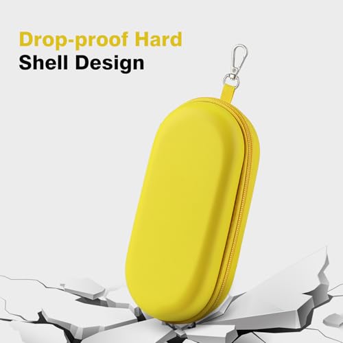 MoKo Double Eyeglass Case, Hard Shell Dual Glasses Case, Travel Sunglass Organizer with Zipper, Eyeglasses Storage Box - color: Yellow-oval