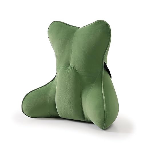 Lumbar Support Pillow(Pat. Pend) for Lower Back Pain Relief – Multi-Functional Ergonomic Lumbar Cushion, Reading Pillow for Office Chair, Car Seat & Sofa,Olive Green - color: Olive Green
