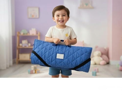 EVERYDAY KIDS Cute Preschooler and Toddler Cot Nap Mat for Home, Daycare, Preschool and Kindergarten; Easy to Roll Sleeping Mat with Elastic Straps, Pillow and Blanket - color: Dinosaur Cot Nap Mat