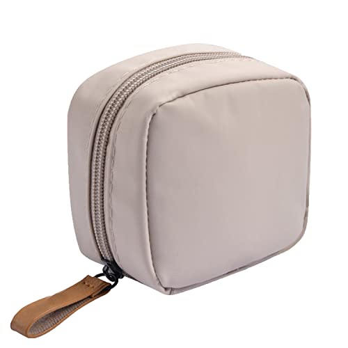 Hekyip Mini Cosmetic Bag, Travel Makeup Pouch, Portable Waterproof Cosmetic Pouch for Girls Women, Mini (Mini Beige) - color: Mini Beige