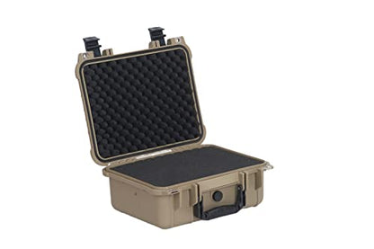 MEIJIA Portable All Weather Waterproof Protective Case,Hard Case,Camera Case With Customized Fit Foam,Fit Use of Drones,Camera,Equipments,Pistols,13.35 x11.63x5.98inches (Desert Tan) - color: Desert Tan