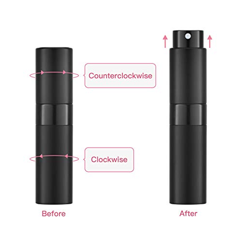 Tekson 5PCS 8ml Travel Perfume Atomizer Refillable, Mini Cologne Spray Bottle Empty, Small Aftershave Sprayer for Liquid Dispenser (Five Colors) - color: BBROG