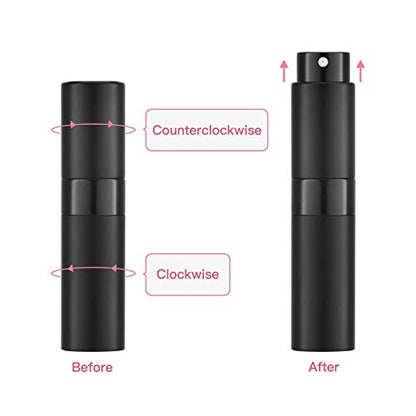 Tekson 10PCS 8ML Perfume Atomizer Travel, Refillable Cologne Containers, Dispenser Spray Empty Bottle for Mini Sprayer Size (black) - color: black-1