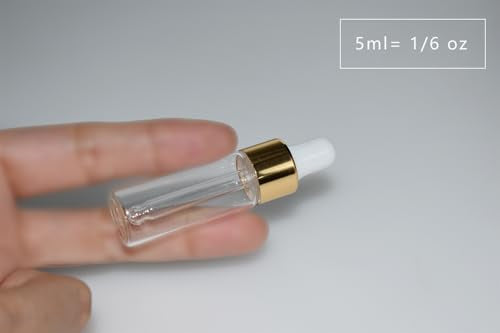 Small Dropper Bottle, 10pcs 5ml Mini Sample Dropper Bottles Mini Makeup Containers for Travel Liquids Tiny Glass - size: 5ml