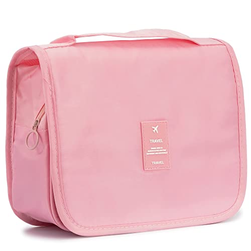 L&FY Multifunction Portable Travel Toiletry Bag Cosmetic Makeup Pouch Toiletry Case Wash Organizer (Pink) - color: Hot Pink, size: Compact Size