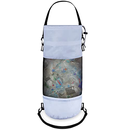 Gersoniel Portable Boat Trash Bags Boat Accessories Container Outdoor Medium Hoop Mesh Trash Bags Reusable Garbage Container Cabin Storage for Men Women Adults Kayak Camper Fishing - color: Grey, style: Classic Style