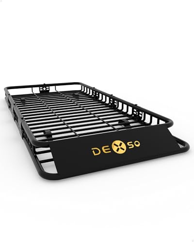 DEXSO 84" x 39" Universal Roof Rack Basket, 200 Lbs Capacity Rooftop Cargo Carrier Basket with Extension Luggage Rack Heavy Duty for SUVs, Trucks, Vehicles - size: 84" x 39"