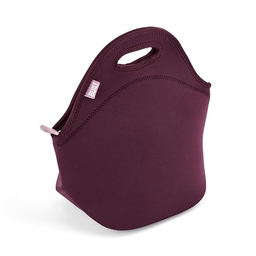 Built Gourmet Getaway Lunch Tote, Fig Lilas - Neoprene Insulated Bag with Zipper & Handles for Work, Travel, Picnics & Snacks - Reusable, Foldable, BPA-Free - Keeps Food Hot/Cold for 4 Hours - color: Fig Lilas