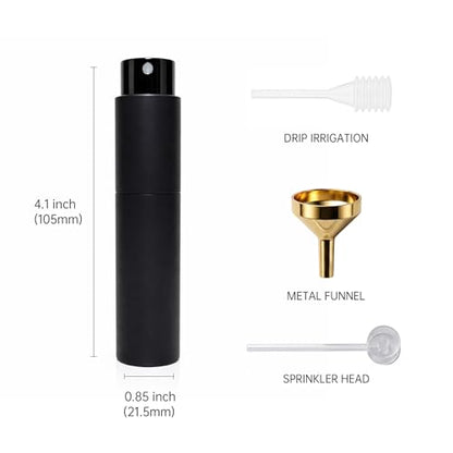 Travel Perfume Bottle Refillable 10ml 3-Pack Twist Up Cologne Atomizer - color: Black,blue,silver