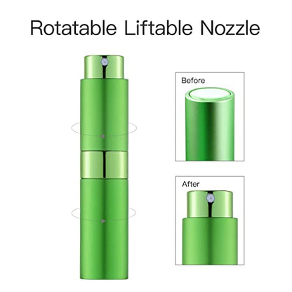 LISAPACK 8ML Atomizer Perfume Spray Bottle for Travel, Empty Refillable Cologne Dispenser, Portable Sprayer (Green) - color: Green