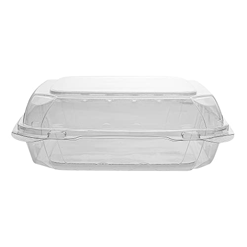 Restaurantware Thermo Tek 45.7 Ounce Clamshell Containers 100 Anti-Fog To Go Food Containers - Freezable Rectangle Clear Plastic Food Packaging Containers Disposable - size: 46 oz