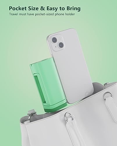 MiiKARE Travel Essentials Airplane Phone Holder, Universal Handsfree Phone Mount for Flying with 360 Degree Rotation, Travel Must Haves Phone Stand for Desk, Tray Table, Green - color: Green