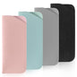 4 Packs Soft Eyeglass Cases Portable Pu Leather Glasses Pouch Squeeze Top Sunglass Case for Women Men - color: Pink, Blue, Grey, Black