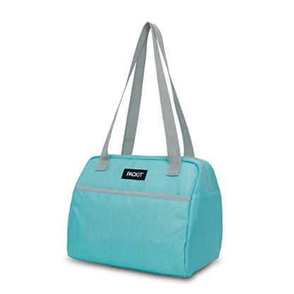 PackIt Freezable Hampton Lunch Bag, Soft Mint, Built with EcoFreeze Technology, Collapsible, Reusable, Zip Closure with Front Pocket and Shoulder Straps, Perfect for Tweens and Adults - color: Soft Mint