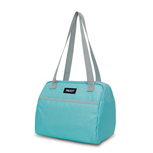 PackIt Freezable Hampton Lunch Bag, Soft Mint, Built with EcoFreeze Technology, Collapsible, Reusable, Zip Closure with Front Pocket and Shoulder Straps, Perfect for Tweens and Adults - color: Soft Mint