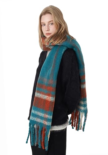 Halemet Vintage Scarfs for Women Warm Shawls and Wraps for Evening Dresses Soft Poncho Coat Thick Cardigan Wrap Cozy 2026 - color: Blue