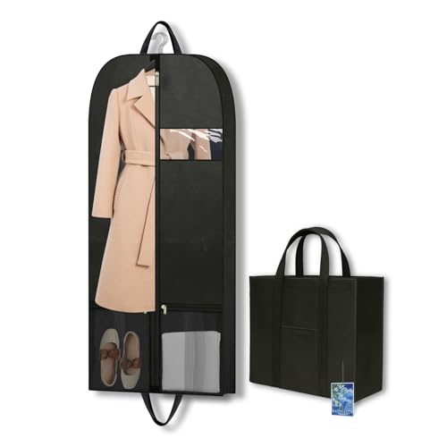 Suit Bag for Travel, Business Travel Garment Bag for Account Manager, Foldable Garment Bag with Shoe Pocket, Clear Window, Handle, Zipper, Professional Garment Bag for Hotels, Work Trips, Meetings - style: Garmentbag 54INCH 1 pack