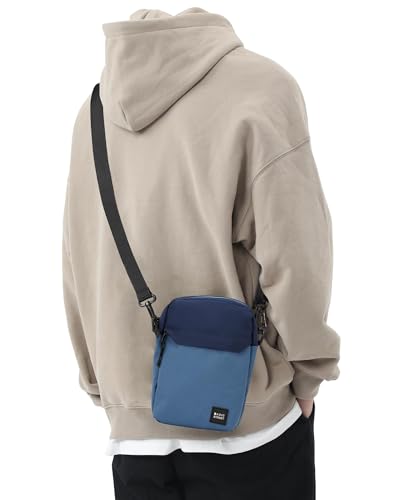 SEAFEW Mini Crossbody Bag Shoulder Bag for Men, Small Messenger Satchel Bag for Women - color: Blue - Large