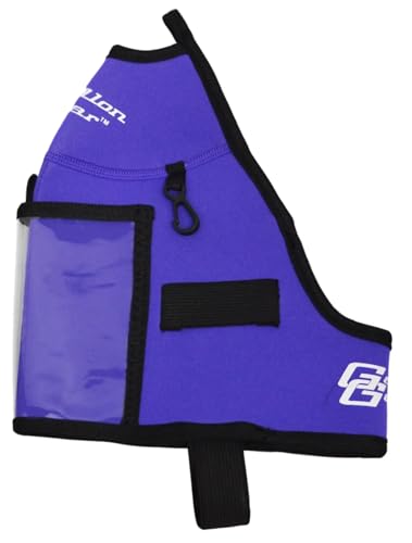 Half-Gallon Fitness Hydration Cover | Neoprene Insulated Cooling & Portable Gym Water Bottle Carrier | CASE with Storage Pockets - color: Purple