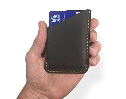Modern Carry Leather Minimal Card Holder, Minimalist Wallet for Men & Women, Thin Credit Card Holder, Small Business Card Holder, Card Holder Wallet, Front Pocket Card Wallet - Magnum (Brown) - color: Brown