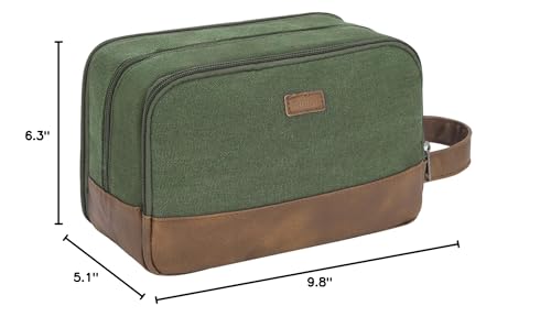 WANDF Travel Toiletry Bag for Men Large Toiletries Shaving Bag Water Resistant Hanging Dopp Kit Travel Accessories Bag for Women Men (Green) - color: Green
