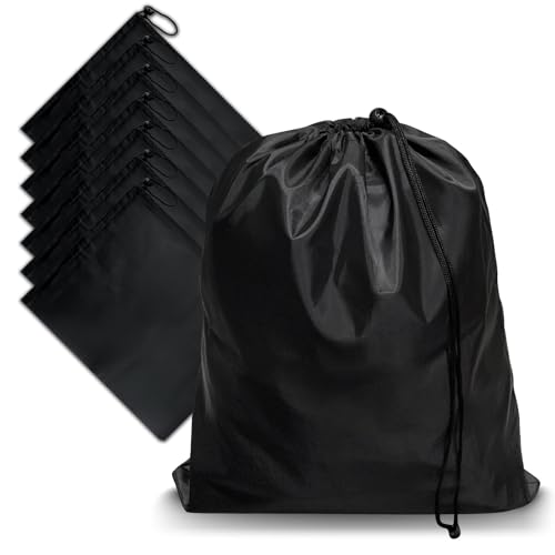 8-Pack Drawstring Bags with Toggle, Durable Nylon Backpack, Cinch Sack and Ditty Pouch for Gym, Sports, Travel, and Daily Use - size: 6 x 8 Inch