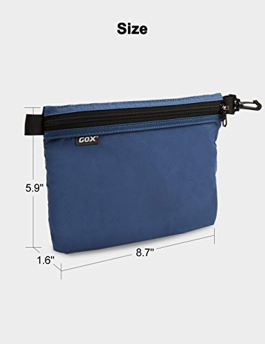 GOX Travel Toiletry Bag Carry On Zipper Pouch Cosmetic Kit Makeup Digital Bag Water Resistant Nylon（navy … - color: Navy