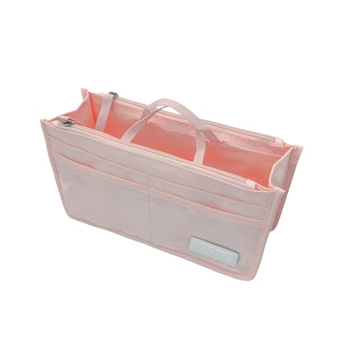 Bag Organizer Insert for Women, 13 Pockets Purse Organizer Insert for Tote, Bag Organizer Handle Large Capacity (Pink) - color: Pink