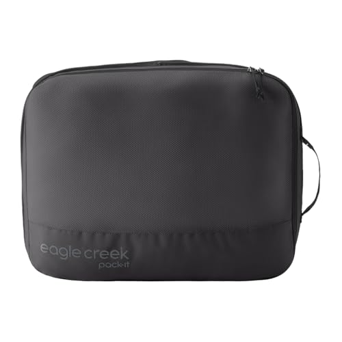 Eagle Creek Pack-It Reveal Expansion Cube - Adjustable Storage Expansion Cube for Travel - Durable Compression Zipper - Water-Resistant - Sustainable - Large - Black - color: Black