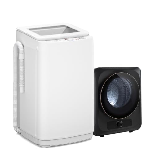 Auertech Portable Washer and Dryer Combo Set, 14 lbs Fully Automatic Washing Machine & 1.5 Cu.Ft Portable Clothes Dryers, Built-in Drain Pump, Compact Washer and Dryer for Apartment, RV, Dorm - color: Grey, size: 1.5 cu.ft + 14 lbs