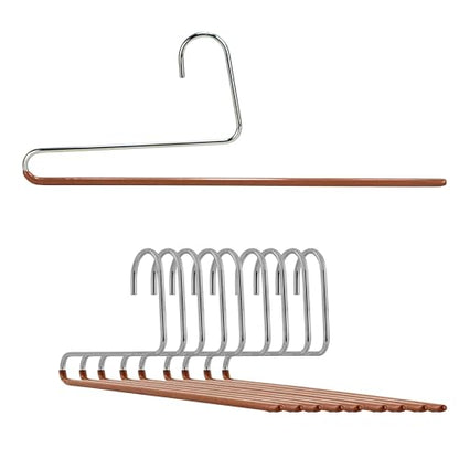 Mawa by Reston Lloyd Non-Slip Space Saving Clothes Hanger with Single Rod for Pants, Style KH35U, Copper,Set of 10 - color: Copper, size: Set of 10