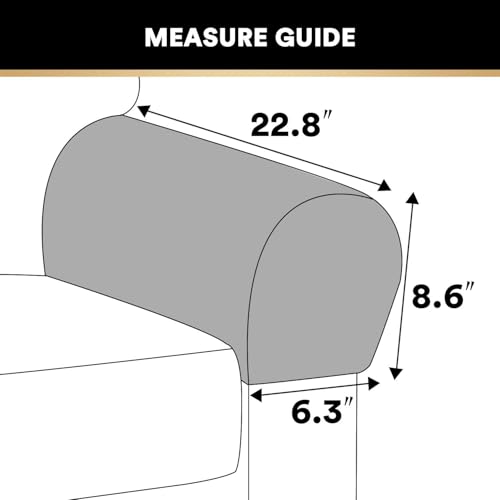 PrinceDeco 2 Pack Thick Velvet Stretch Armrest Covers for Chairs and Sofas Armchair Covers for Arms Couch Arm Covers Armrest Covers for Sofa Non Slip, Oatmeal - color: Oatmeal