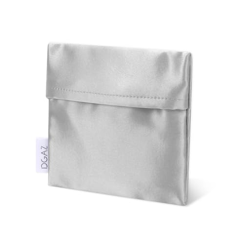 DGAZ Silk Sanitary Napkin Storage Bag, Period Bag for Teen Aged Girls, Portable Period Bag for Panty Liners/Menstrual Cup/Small Tampons，Mini Makeup Bag for Purse(Peral Grey) - color: Peral Grey