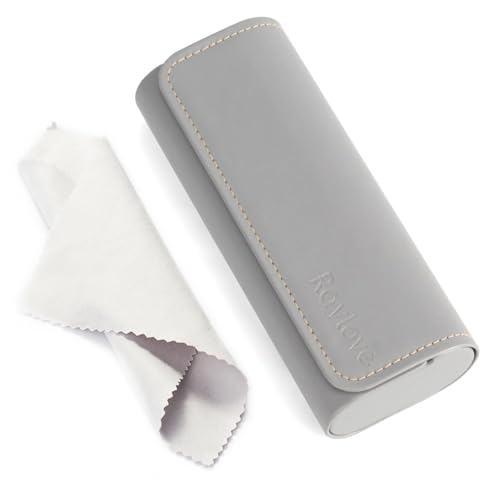 RayLove Hard Shell Glasses Case, Lightweight Leather Eyeglass Case, Travel-Friendly Sunglasses Protector for Men & Women - color: Grey